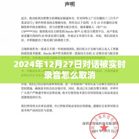 如何取消對話實時錄音功能（2024年12月27日指南）