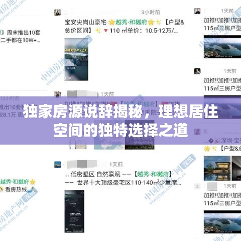獨家房源說辭揭秘，理想居住空間的獨特選擇之道