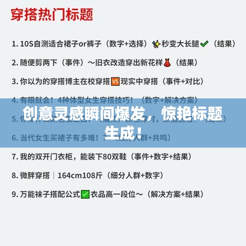 創意靈感瞬間爆發，驚艷標題生成！