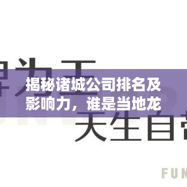 揭秘諸城公司排名及影響力，誰是當地龍頭企業？