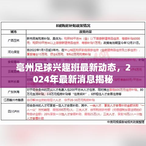 亳州足球興趣班最新動態，2024年最新消息揭秘