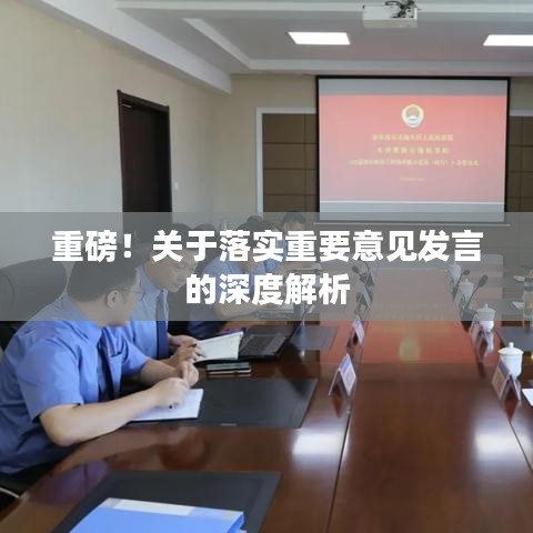 重磅！關于落實重要意見發言的深度解析