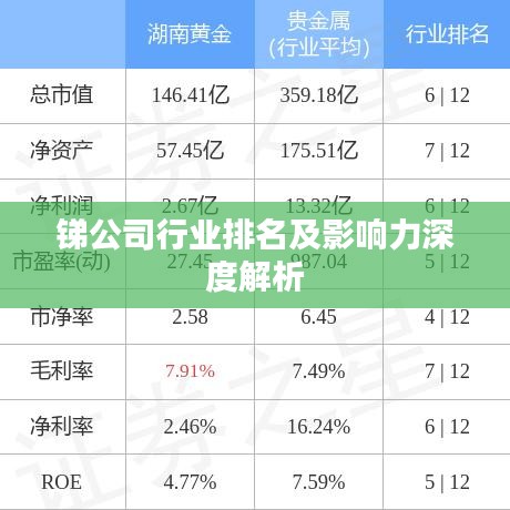 銻公司行業排名及影響力深度解析
